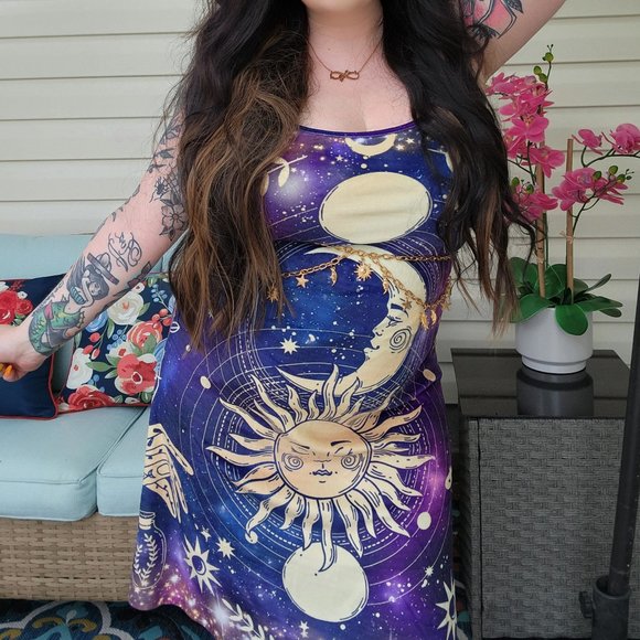 Killstar Dresses & Skirts - NWT Celestial velvet skater dress XL